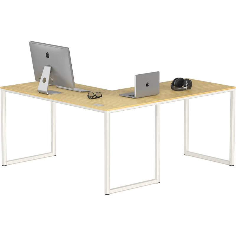 Bureau d'écriture en L Chaddie, Blanc, H 27,99 po x l 60 po