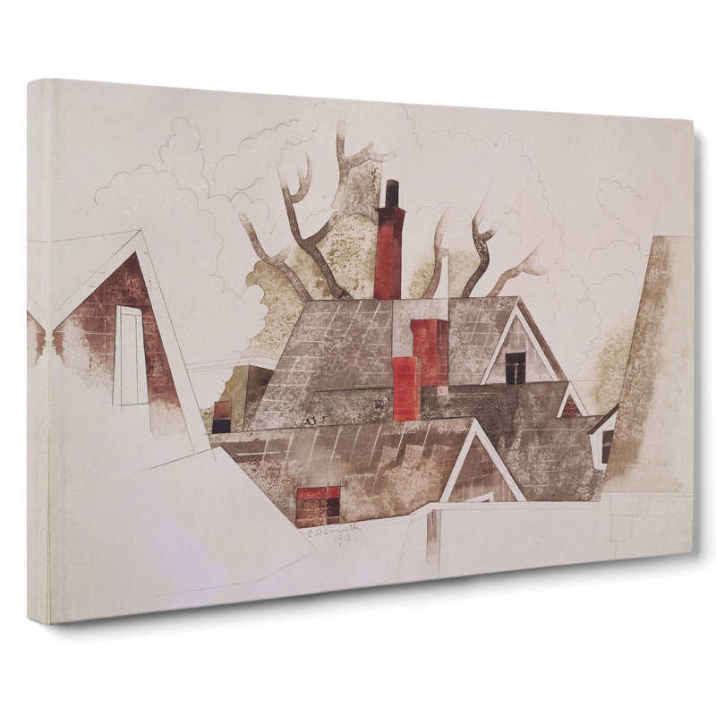 Red Chimneys by Charles Demuth - Wrapped Canvas Painting, 35cm H x 50cm W x 3cm D