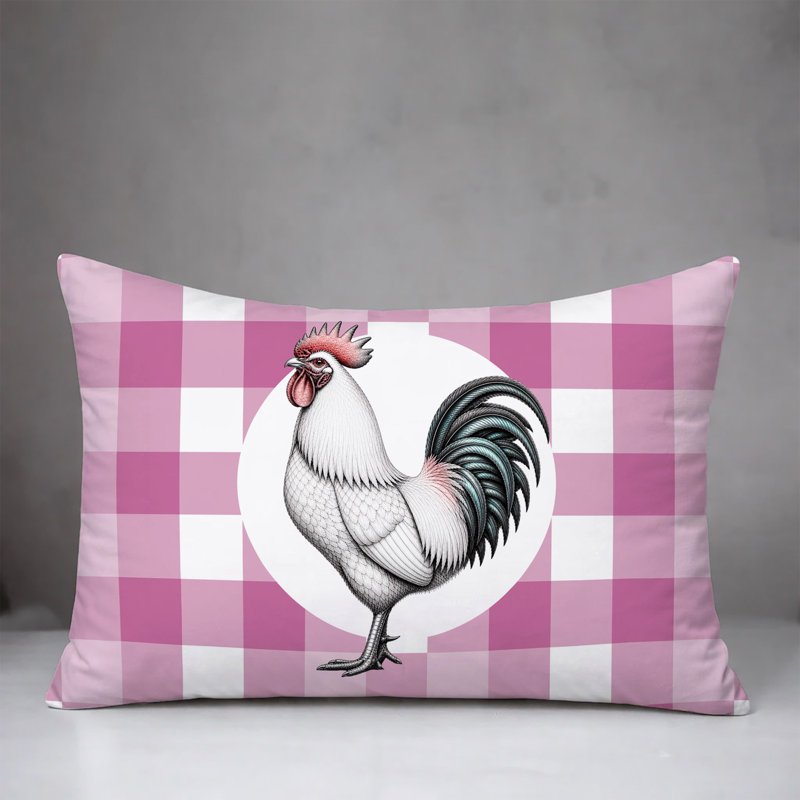 Oreiller réversible intérieur / extérieur Rooster, 25 x 18, Magenta
