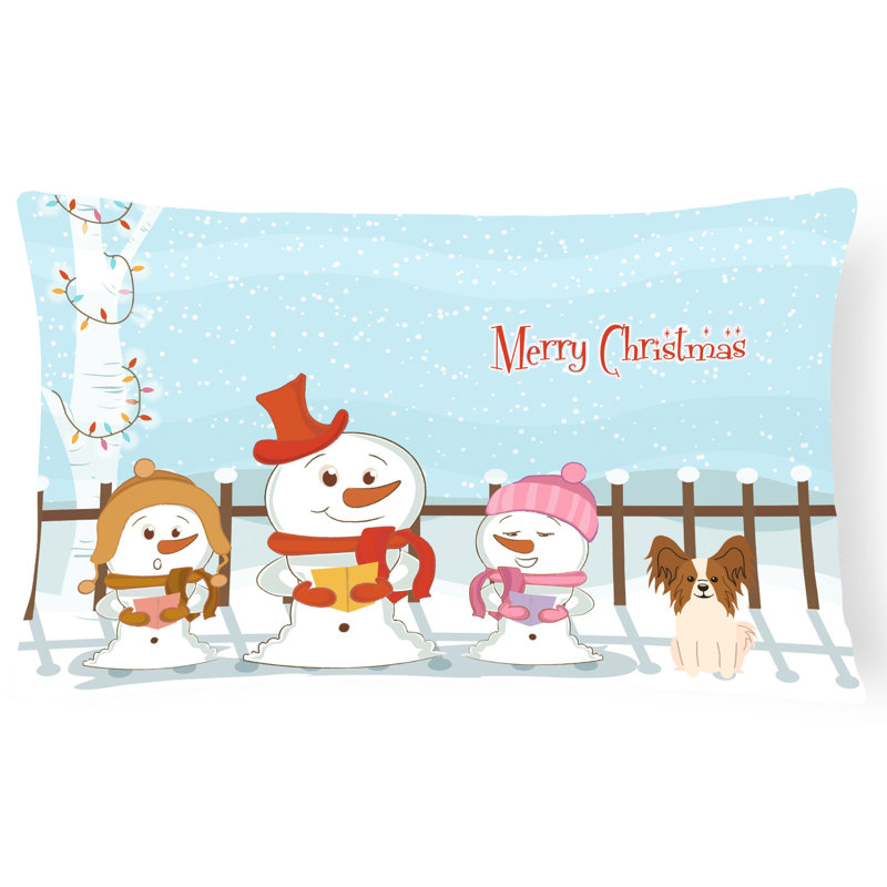 Coussin lombaire intérieur / extérieur Merry Christmas, Rouge / blanc