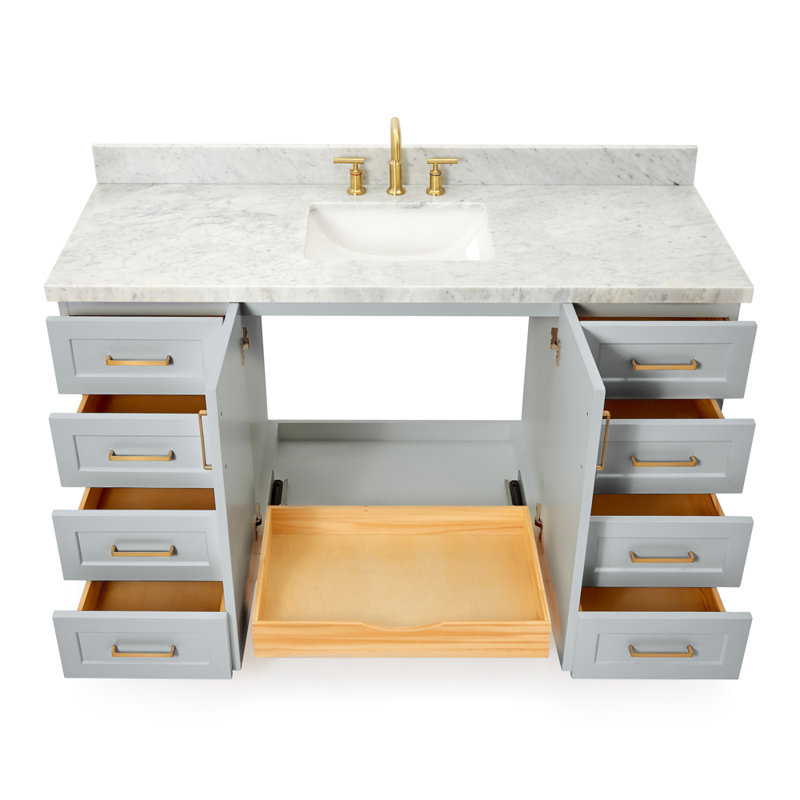 ARIEL TAYLOR 61 IN RECTANGLE SINK VANITY, Rectangle, Gray