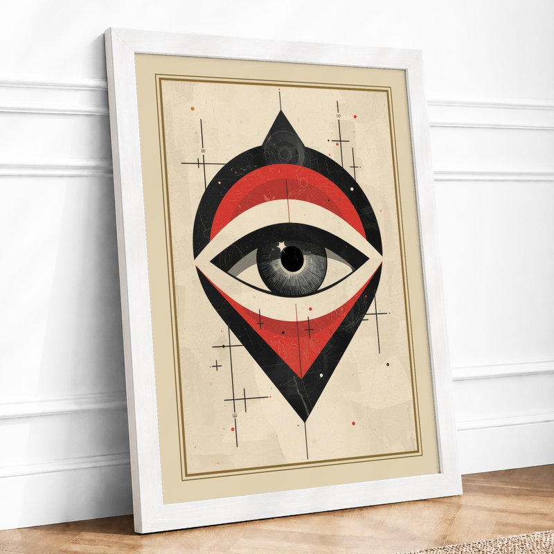 Eye Symbol Geometric - Print, A4 - 29.7 x 21.0 cm, White