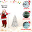 Arbre de Noël floqué avec lumières UL et pommes de pin naturelles - pointes en PVC enneigées, pointes, structure à charnières, support en métal stable, installation facile-117530737