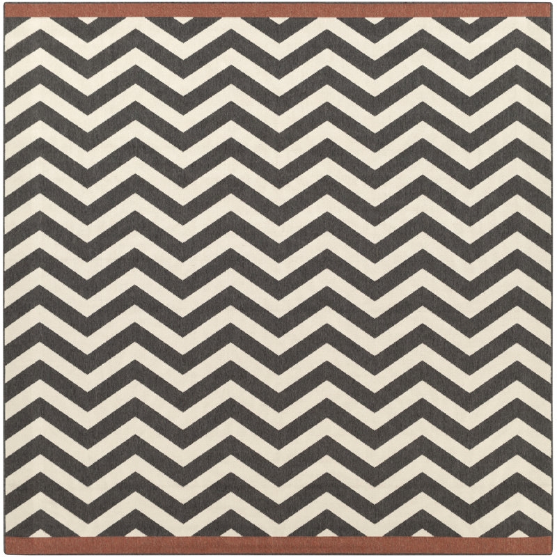 Devries Chevron Indoor Rug, Square 8'9"