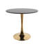 Table de salle à manger 31,5 "à tulipes noires et dorées - Guéridon Mid-Century