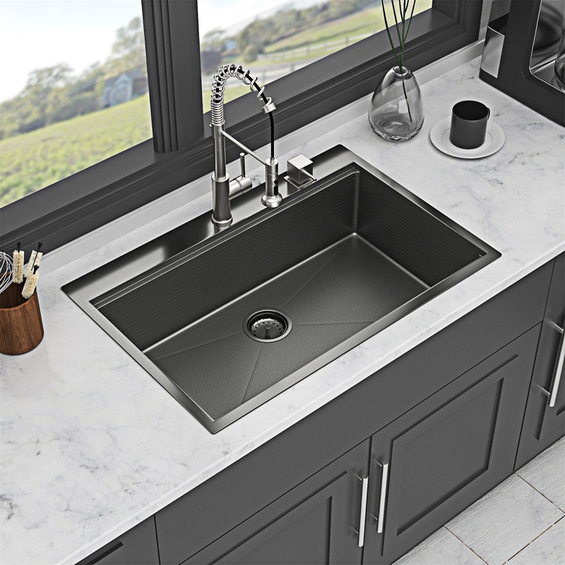 Drop In Kitchen Sink Topmount Single Bowl
