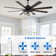 72" Modern Large Ceiling Fan w LED Light, 8 Wood Blades and Quiet DC Reversiable Motor w 6 Speeds, Remote Control