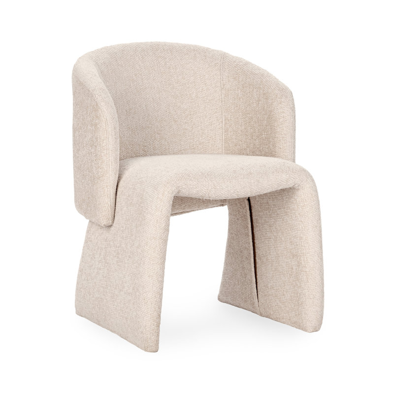 Chaise avec accoudoirs rembourrée Halstead, Naturel