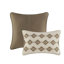 Édredon 5 pièces double / grand rayé à chevrons avec coussins décoratifs bruns. Matériau, tissu lavable à la machine et nettoyant pour les taches-121313515