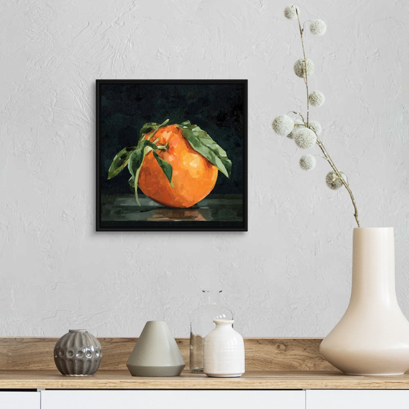 «Dark Orange Still Life II» par Emma Caroline - reproduction d'art sur toile, H 14 po x l 14 po x P 1,75 po