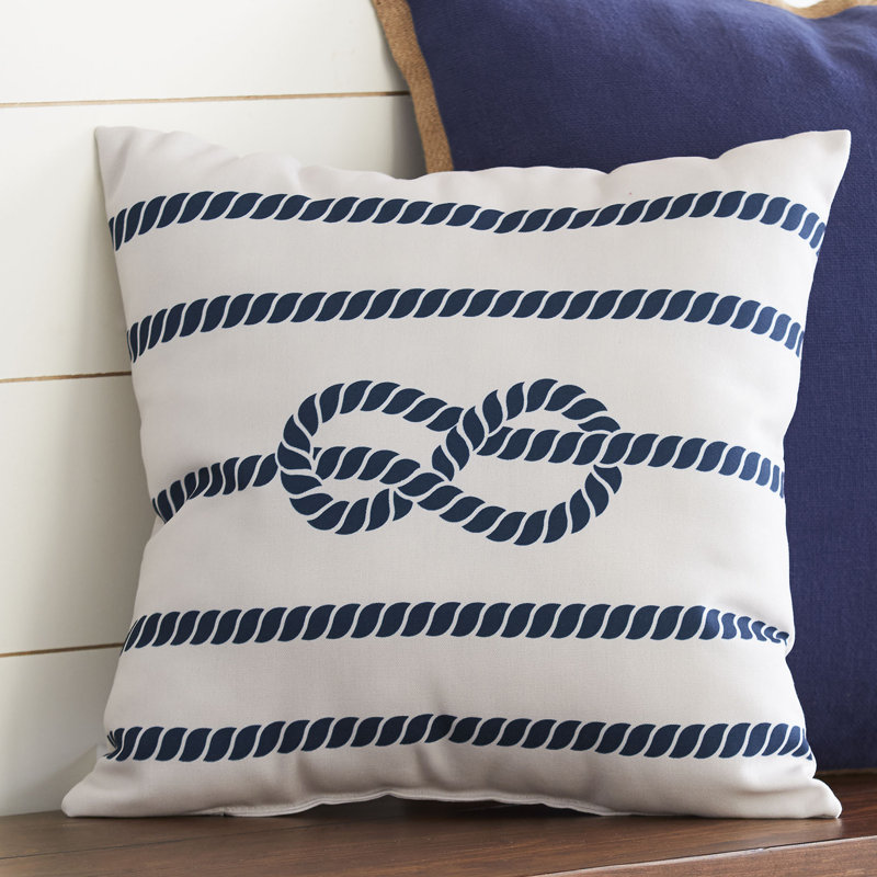Figure Eight Indoor/Outdoor Throw Pillow, Red, White & Blue, 18" H x 18" W