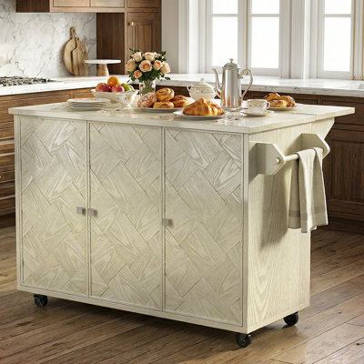 51.2" Kitchen Island Cart - With Drop Leaf & Towel Rack by Ivy Bronx