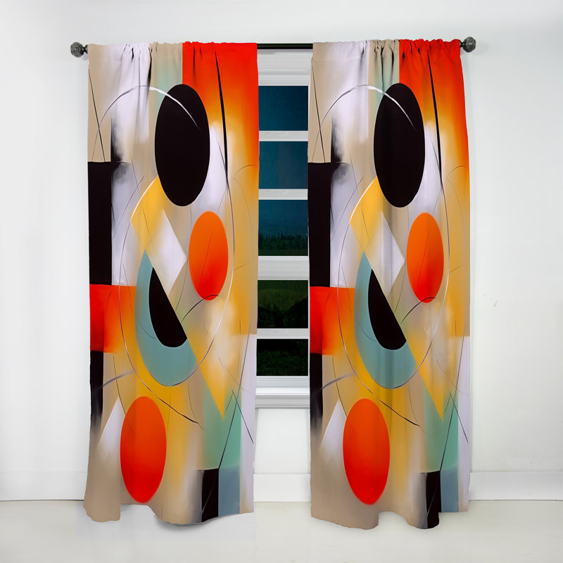 Hafwen - The Geometry Of Light II - Abstract Curtain - Velvet Room Darkening - 1 panel, 52" W x 90" L