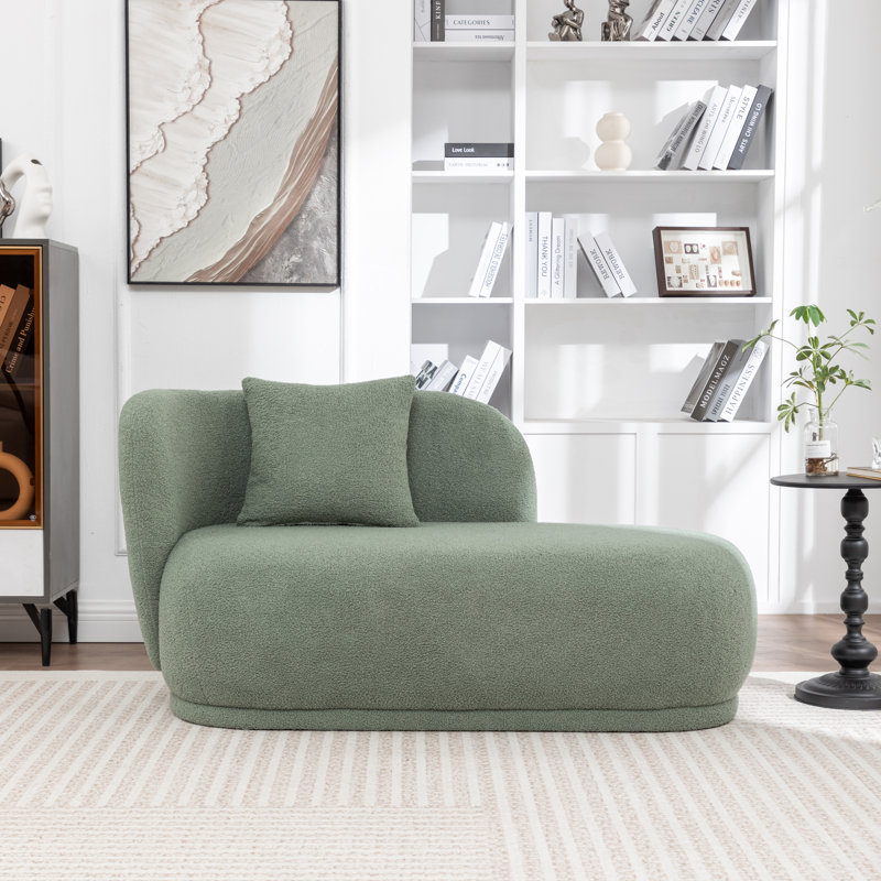 Chaise longue rembourrée en fausse fourrure, Vert