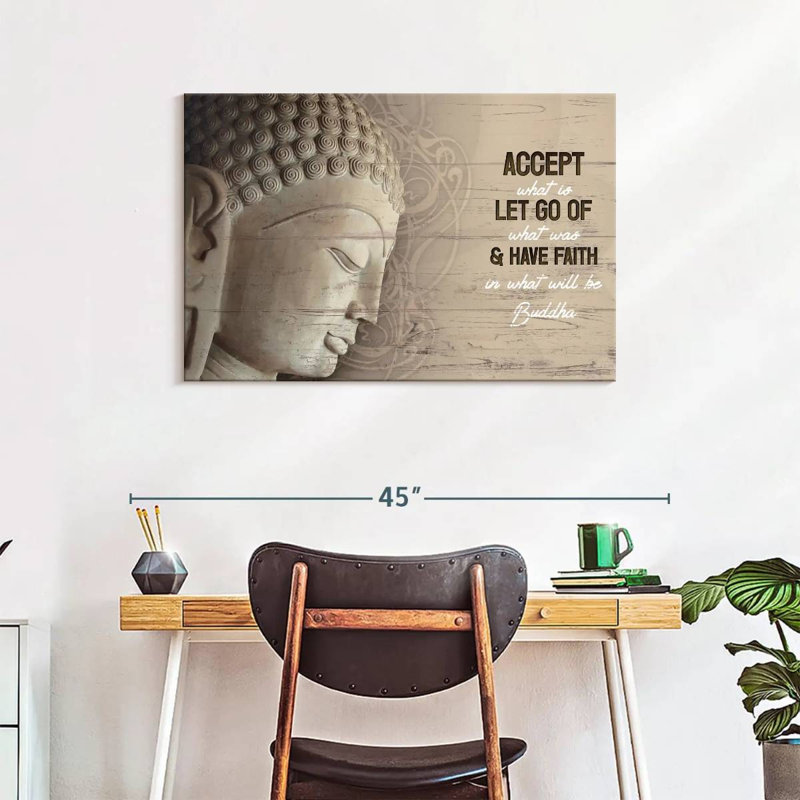 Citation «Have Faith Buddha», H 24 po x l 36 po x P 1,25 po