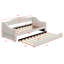 Lit de jour simple TG capitonné en lin - conception de canapé-lit, ceinture à DEL et lit gigogne inclus-457259673