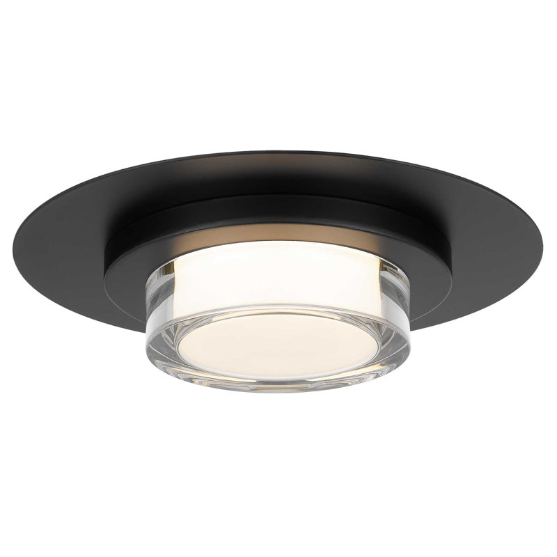 Plafonnier encastré d'extérieur à DEL Plate Collection, H 2,75 po x l 12 po x P 12 po, Noir