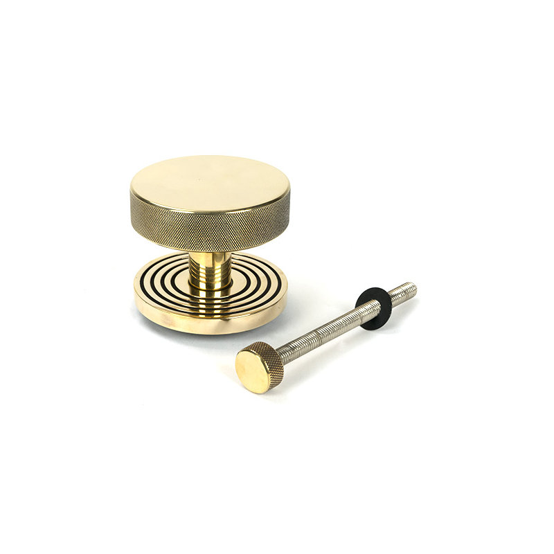 Brompton Single Dummy Door Knob , Aged Brass