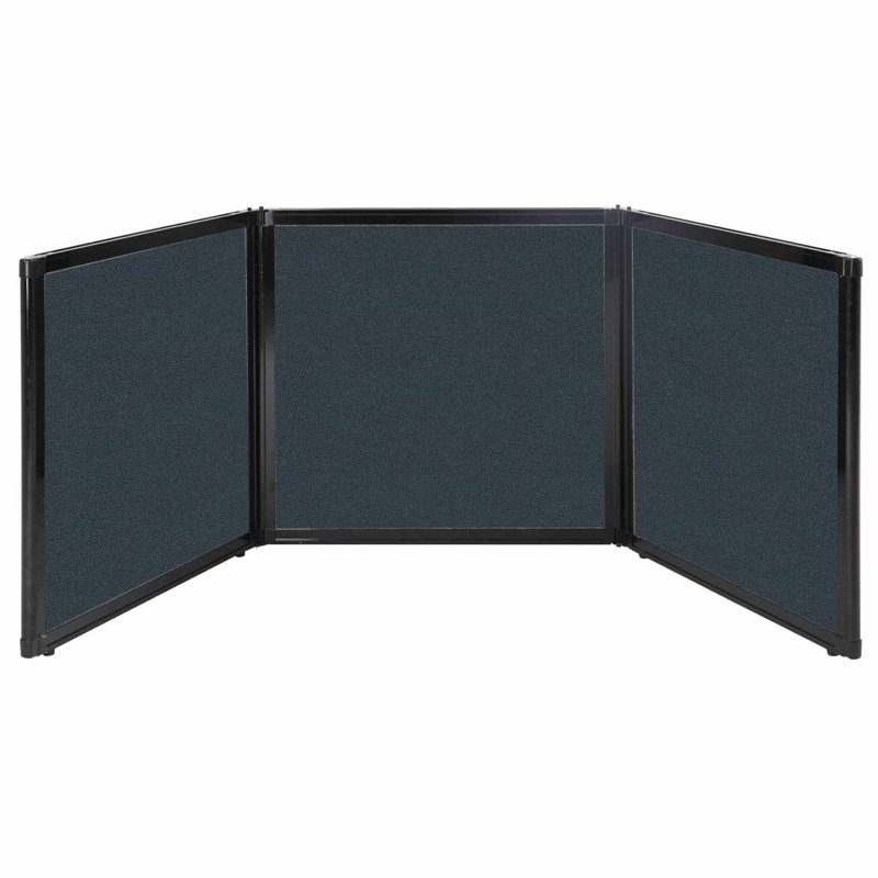 Rectangle 1 Person Partition Desk, Dak Blue, 24" H x 78" W x 3" D