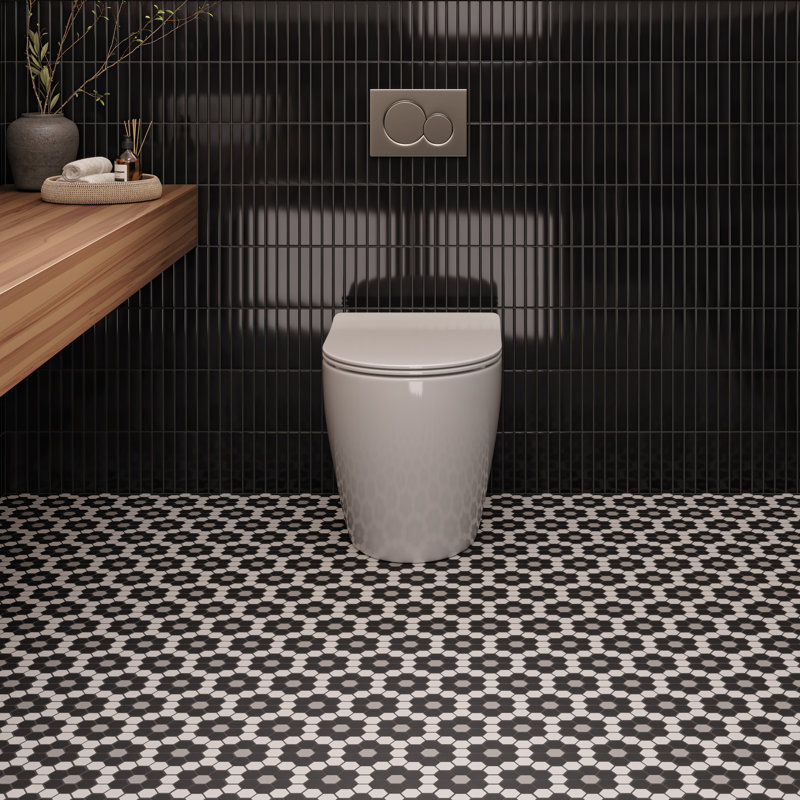 Le Cafe 1" x 1" Matte Porcelain Mosaic Tile - Deco Design 6