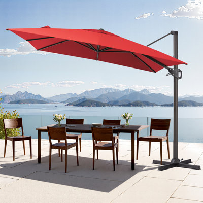 Parasol rectangulaire en porte-à-faux 128 po x 104 po, base lestée non inclus