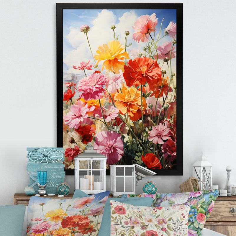 Meadow Marigold Meadows II - impressions sur toile florales et botaniques, H 20 po x l 12 po x P 1 po, Cadre photo noir