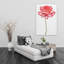 « rose sur blanc », impression sur verre Rose