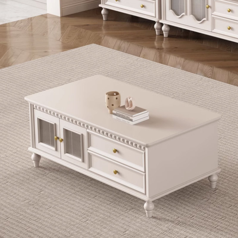 Cream style French solid wood end table