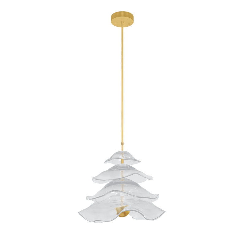 Luminaire suspendu rond l 20 po Embark, Clair, Feuille d'or standard