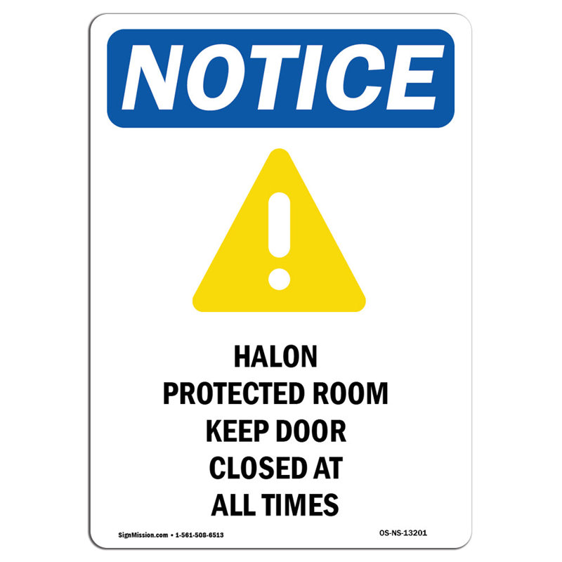 Halon Protected Room Sign with Symbol