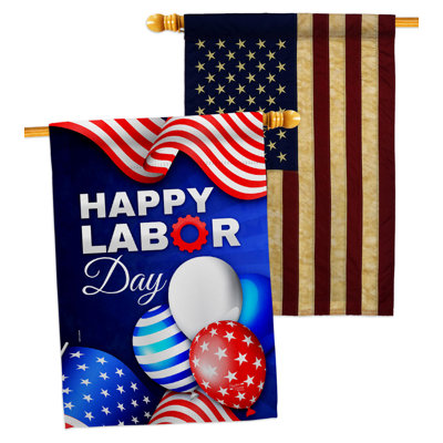Double Sided 40'' H x 28'' W Polyester Independence Day House Flag