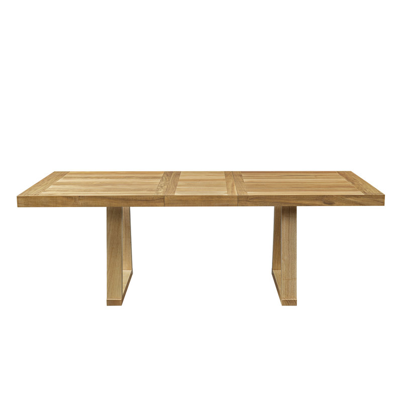 Solid Wood Extendable Dining Table, Natural Wood