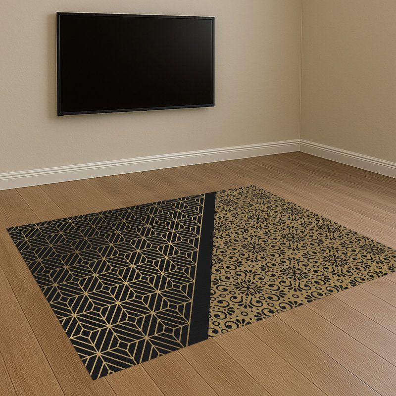 Geometric Area Rug, Runner 70 x 140 cm