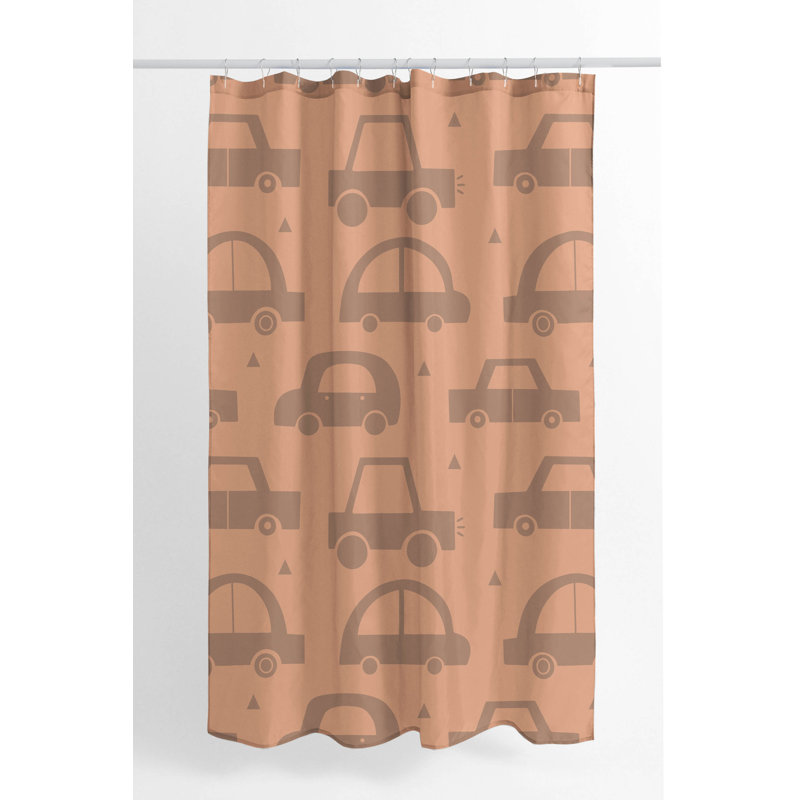 Driveway Match Ultra-Thin Lightweight Shower Curtain, Orange/Peach