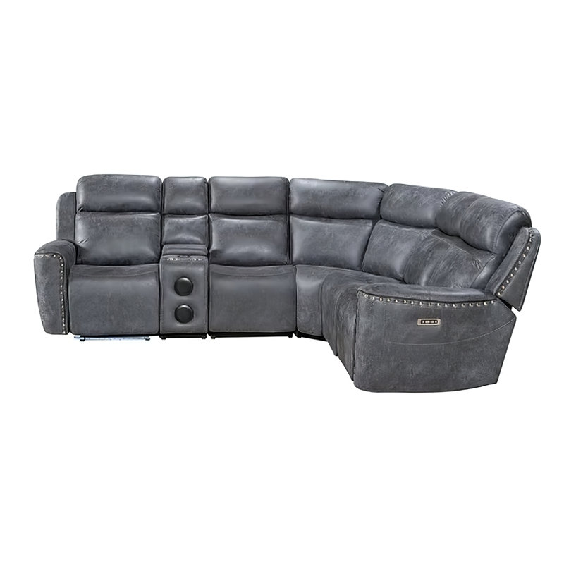 Canapé modulaire inclinable Romi Gray, Tissu gris