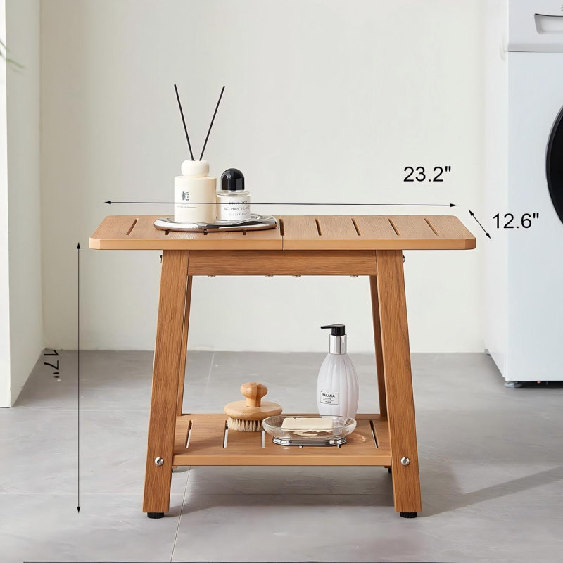 Banc de douche, tabouret de douche en polyéthylène imperméable, chaise de salle de bain avec pieds ajustables, antidérapant, sans entretien, brun