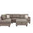 Contemporary 3-Pcs Sectional Sofa Mocha Dorris Fabric Cushion Sofa Chaise Ottoman Reversible Couch Pillows (Sectional)