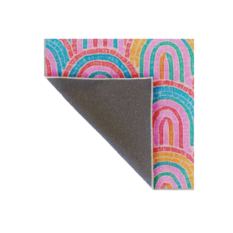 Tapis rose tissé à motif géométrique lavable Mosso, 2'4" x 3'11"