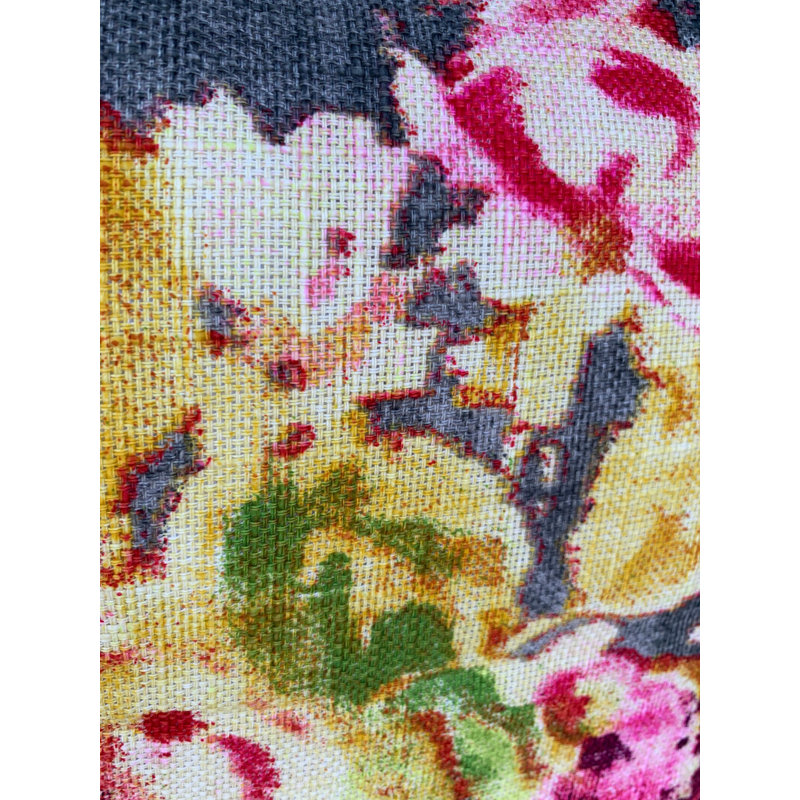 Multi Colour Floral Pillow, 17.5" x 17.5"
