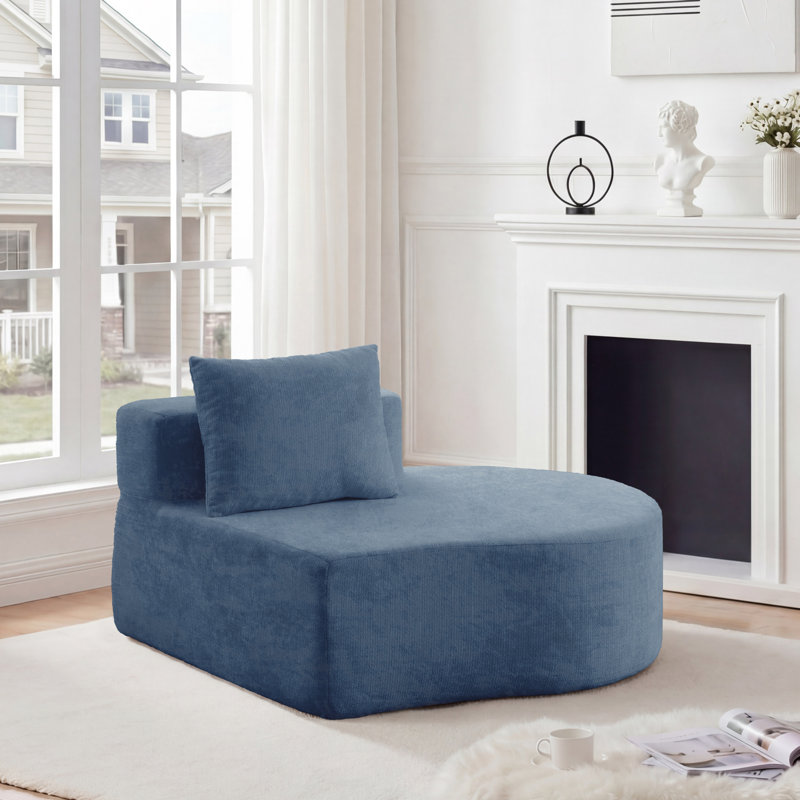 Canapé modulaire rembourré Boneless, Bleu, Right