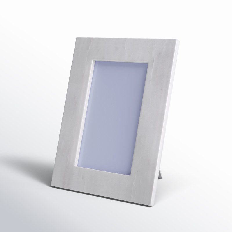 Matheson Marble Matte Picture Frame with Mat, 5" x 7", White