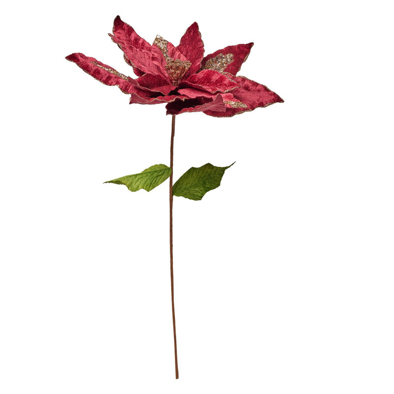 Red Velvet Poinsettia Stem