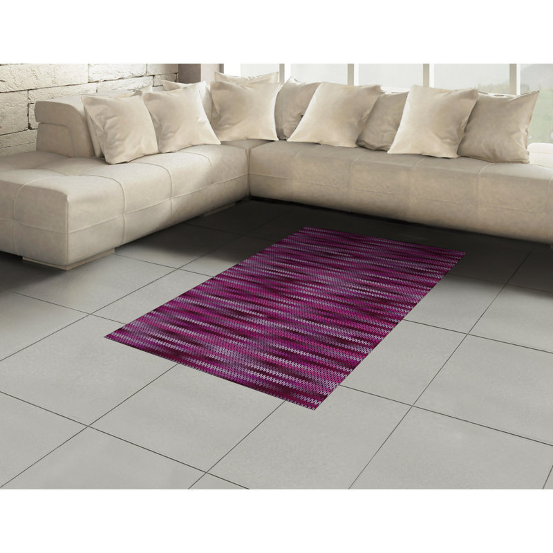 Magenta High Density Long Fiber Poly Threads Decorative Area Rug Carpet, Rectangle 4' x 5'8"