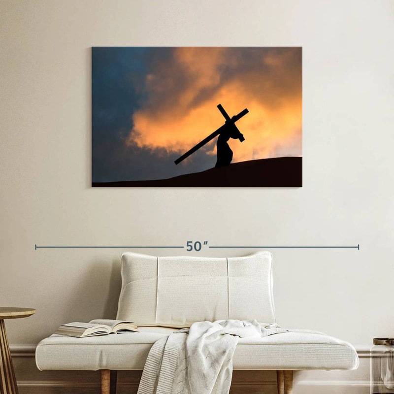 Adella Cross Carried By Christ, 26" H x 39" W