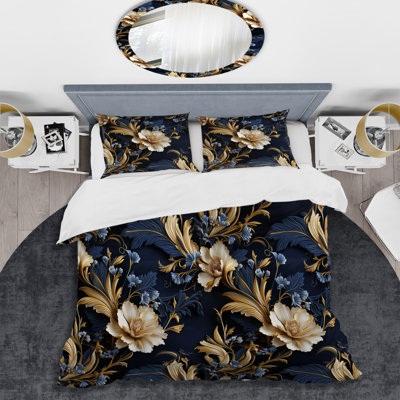 Regal Baroque Flourish Victorian Pattern IX Floral Duvet Cover