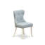 L'ensemble de mobilier de salle à manger 3 pièces comprend une table ronde avec Dropleaf et 2 chaises rembourrées en tissu bleu bébé, 42 x 42 pouces, blanc lin-1307738555-1307738554-1307738558