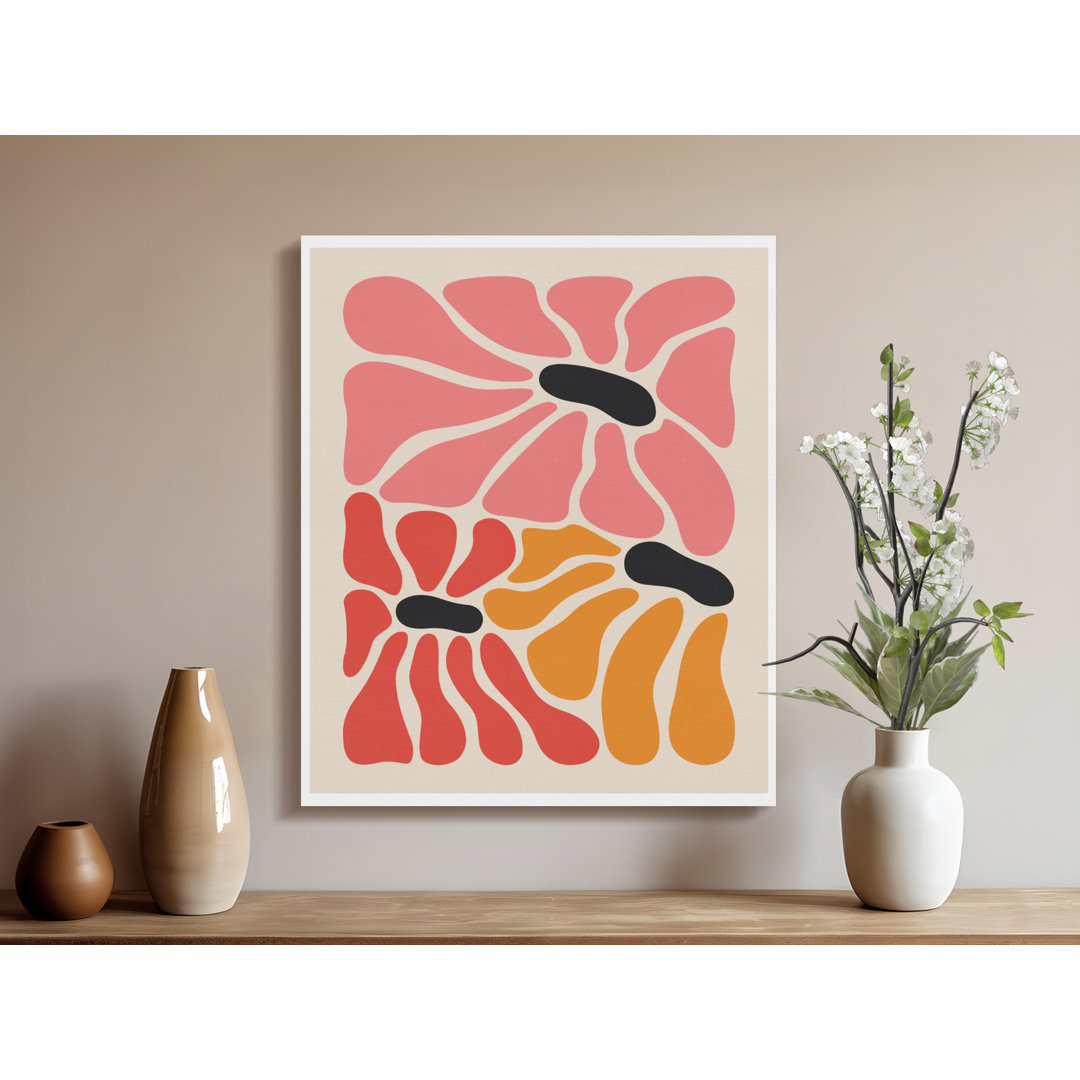 Abstract Floral Canvas Wall Art, Modern Flower Print, Gallery Wrapped Canvas, Ready to Hang, Archival Quality, Living Room Art, Statement