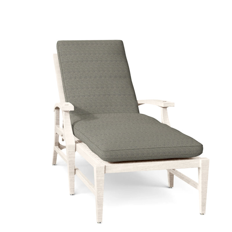 Croquet Aluminum Outdoor Chaise Lounge, Welt, Slate Gray, Intermix Bark