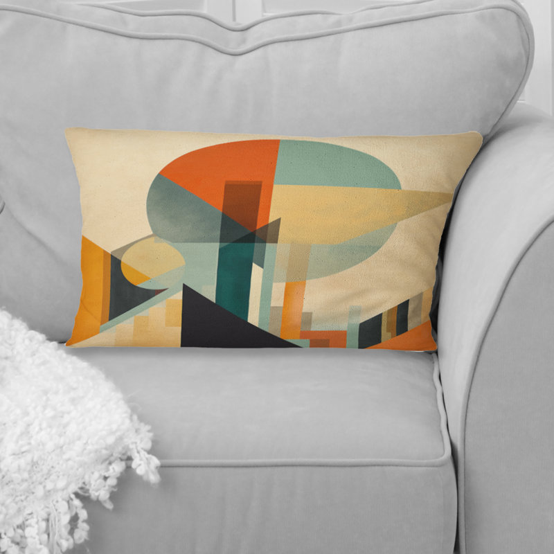 Full Moon Symphony Midcentury Abstract II - Coussin décoratif imprimé Mid-Century abstrait