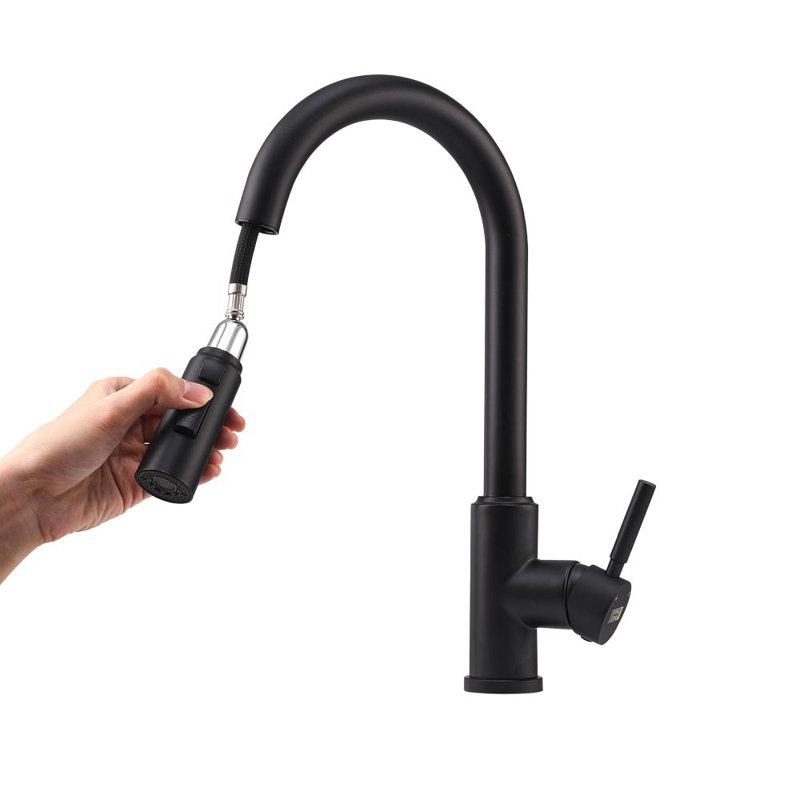 Living And Home Pull Down Kitchen Faucet, Black